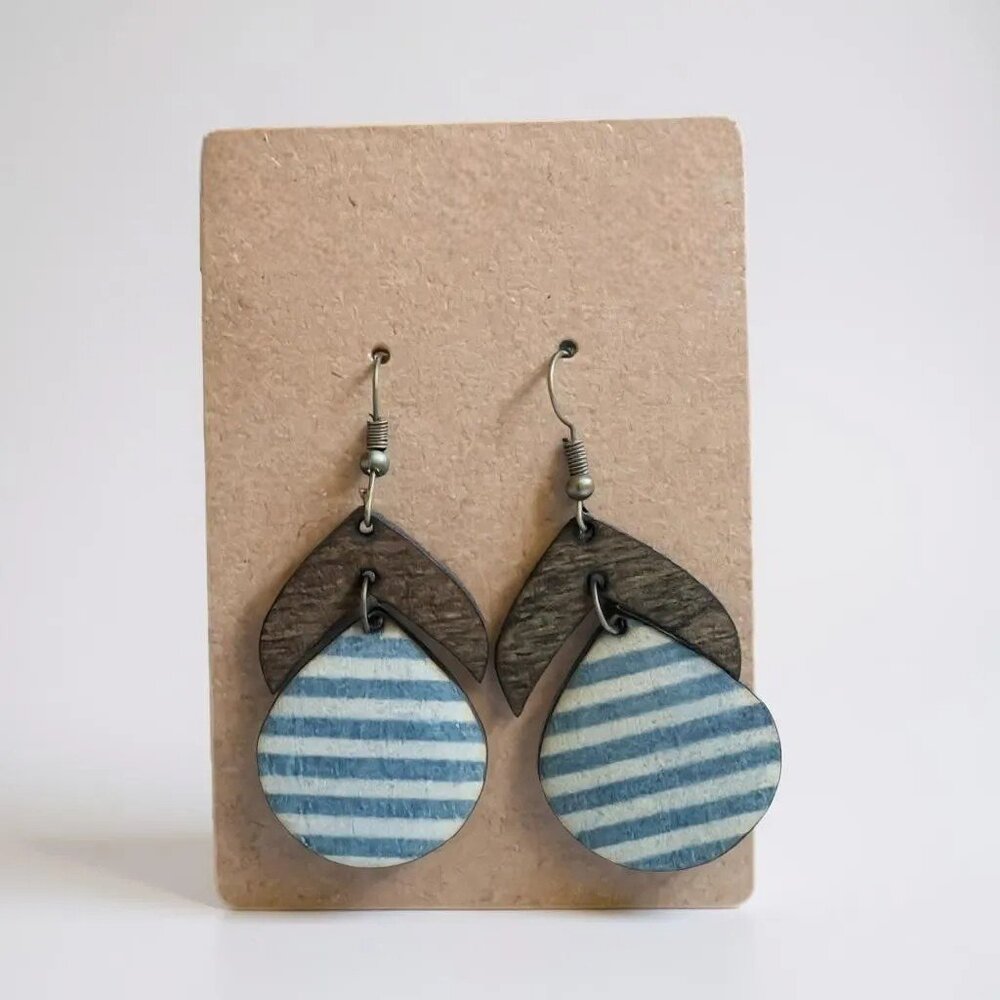 Striped Teardrop Earrings